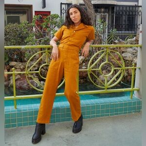 Big Bud Press short sleeved jumpsuit Spicy mustard size x small / XS